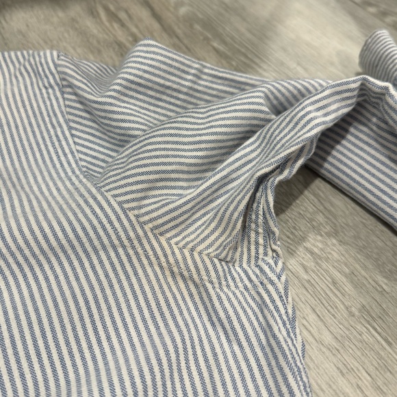 MAISON LABICHE Paris Women’s Blue Striped Button Down Shirt Size Small - Picture 8 of 10